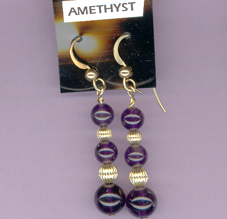 Fine Gold Fill French Ear Wires With AMETHYST & Gold Fill Beads