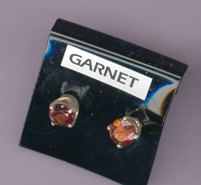 Sterling Silver w/ 5mm (1.2ct ttl. wt.) ROUND  GORGEOUS RED GARNET