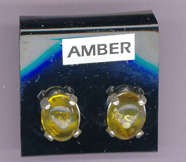 Sterling Silver w/ 9x7mm (1.3ct ttl. wt.) LOVELY BALTIC AMBER