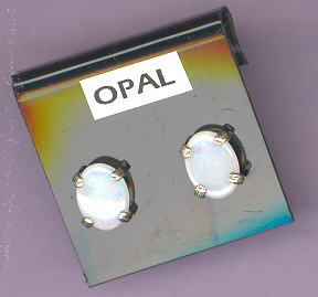 Sterling Silver w/ 8x6mm LUXURIOUS  OPALS