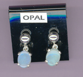 Sterling Silver 5mm Ball & Dangles  w/ 8x6mm LUXURIOUS  OPALS
