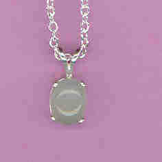 Silver w/ 10x8  ADVENTURINE Cabochon on 18" Silver Chain