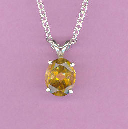 2.31ct 8x10mm Citrine on 18" Silver Chain