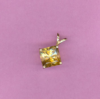 14kt Gold w/ 3.4ct 9mm Square Cut CITRINE