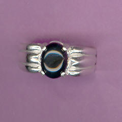 Silver Ring w/1.95ct  9x7  BLACK  ONYX  Cabochon