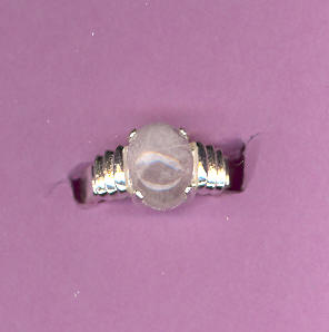Silver Ring w/ 10x8 mm 2.9ct   ROSE  QUARTZ