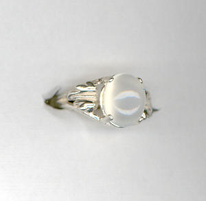 Silver Ring w/2.9ct  10x8  MOONSTONE Cabochon