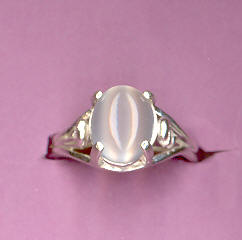 Silver Ring w/2.9ct  10x8  MOONSTONE Cabochon