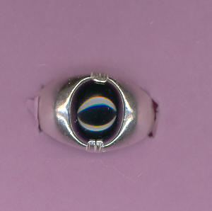 Silver Ring w/4.9ct  12x10  BLACK  ONYX  Cabochon