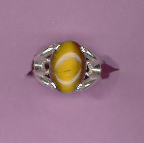 Silver Ring w/5.65ct  14x10  TIGERSEYE   Cabochon