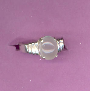 Silver Ring w/ 10x8mm  2.9ct   MOONSTONE