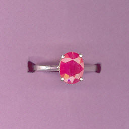 Silver Ring w/ 1.6ct 8x6mm Natural Ruby