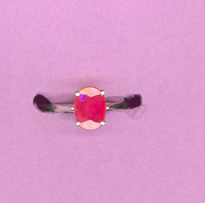 Silver Ring w/ 1.4ct 8x6mm Natural Ruby